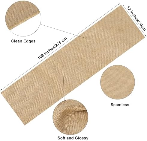 6-Pack Burlap Table Runners 12 x 108 Inch – Natural Jute Rustic