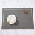 2PC Dining Room Placemats Rectangle, 11.82 x 16.93 Inches Leather Dark