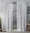 EXCLUSIVE HOME Belgian Sheer Hidden Tab Top Curtain Panel Pair