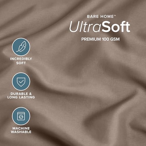 Bare Home Pillowcases Open End (King 4 Pack, Taupe)