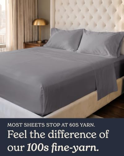 Beckham Hotel Collection 100% Cotton King Sheet Set, 4-Piece, Dark