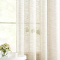 Linen Semi Sheer Curtains for Living Room 84" Natural Privacy Bedroom