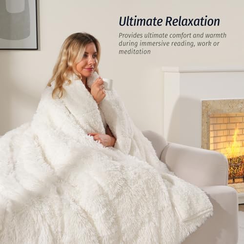 Wemore Weighted Blanket for Adult 48"x72" 10lbs Soft Long Plush Twin