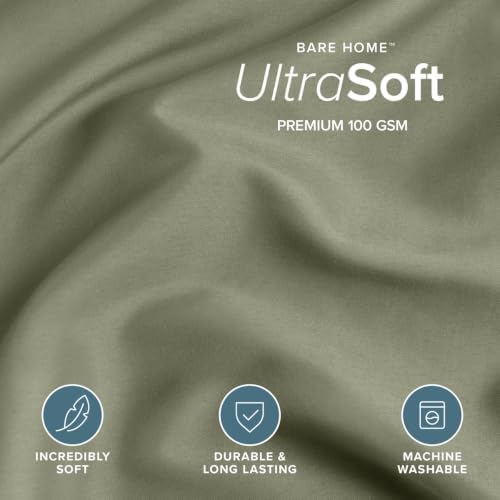 Bare Home Duvet Cover Set 1800 Ultra-Soft (Queen, Sage)