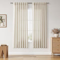 Nanspring Warm Beige Linen Curtains 72 Inch Length for Living Room