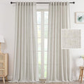 H.VERSAILTEX Light Filtering Linen Curtains 84 Inch for Bedroom, Pale