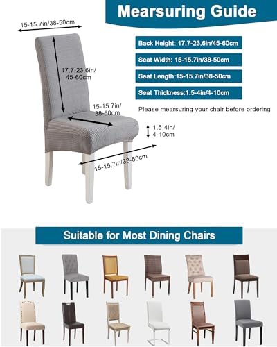 CRFATOP Dining Room Chair Slipcovers Set of 4 with Bench Chair