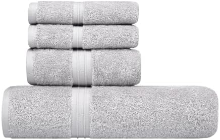 Luxury Bath Towels Set of 4 - Quick Dry & 100% Cotton 100% Cotton