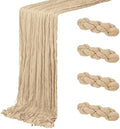 4 Pack Beige Cheesecloth Table Runner 20 x 120 inch Gauze Table