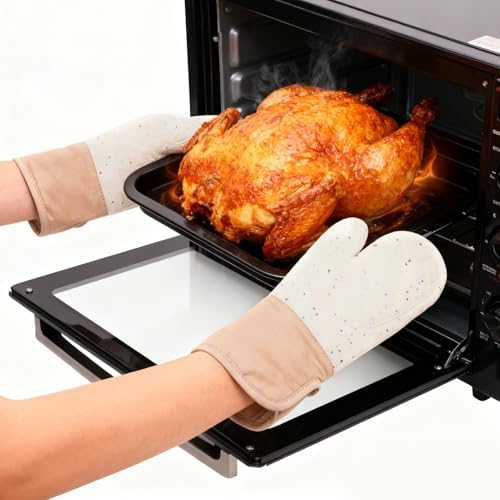 ciciglow Oven Mitts Pot Holders Set, 2pcs Non Slip Silicone Kitchen