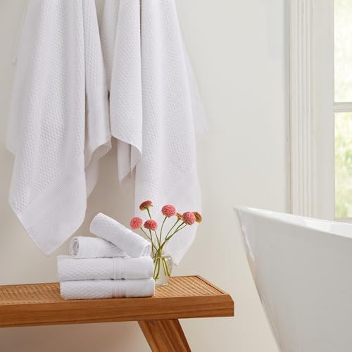 Market & Place 100% Cotton Waffle Weave 6 Piece Towel Set – Soft