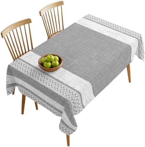 Vintage Rustic Gray Stripe Texture Rectangle Tablecloth 60x120