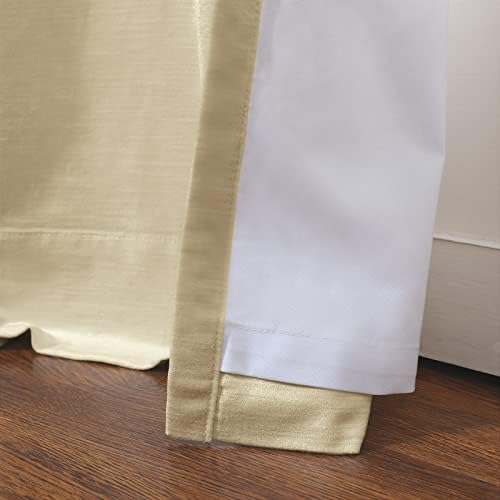 TWOPAGES Simple Taupe Luster Cotton Velvet Curtain with Back Tab