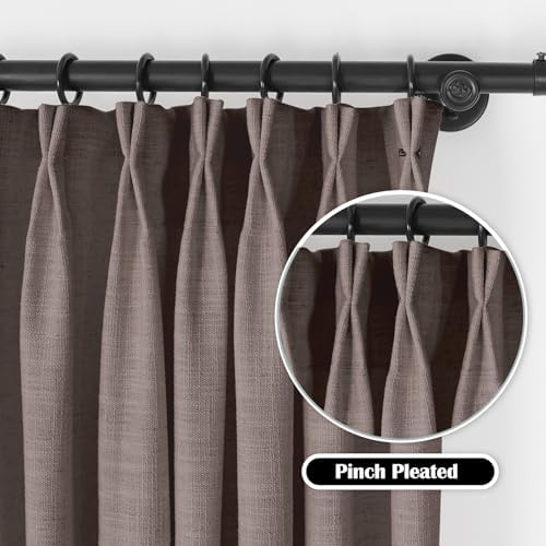 LUSTROWIN French Pinch Pleated Drapes 108 inches Long Unlined Light