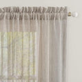 Beige Semi Sheer Curtains, Faux Linen Rod Pocket Window Sheer Curtains