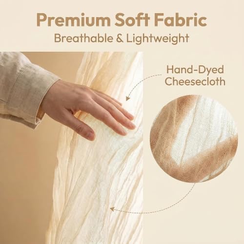 Beige Cheesecloth Table Runner, Gauze, Wedding, 12 Pack, 35x120in