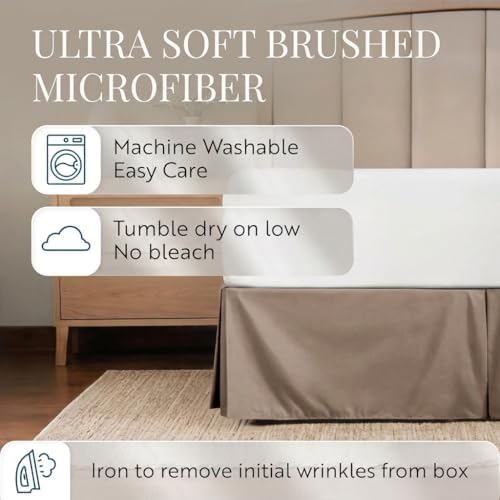 Linen Market Bed Skirt - Ultra Soft Microfiber - Easy Fit with 14 Inch
