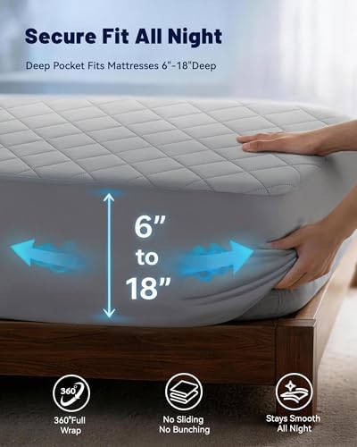 Queen Mattress Pad, Breathable & Quiet, Soft, 3D Mesh, Deep Pocket
