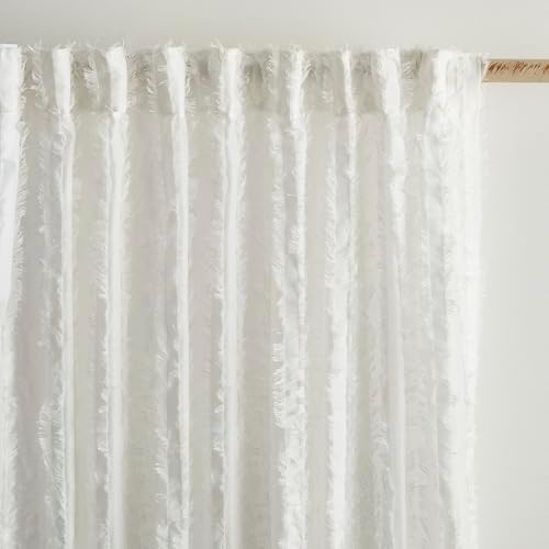 PRIMROSE Light Filtering Sheer Curtains for Living Room 96 Inches