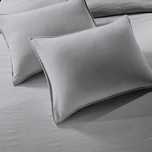WDCOZY Grey King Size Jacquard Duvet Cover Set with Zipper Closure