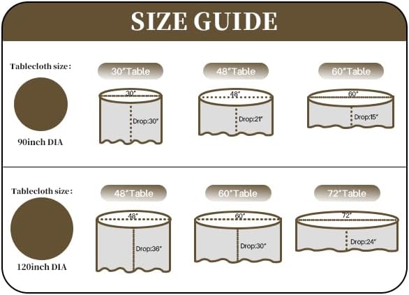 10 Pack Round Table Cloth 90 Inch, Round Tablecloth, Washable