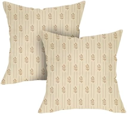 Vintage Floral Decorative Throw Pillow Covers 18 x 18 Set of 2