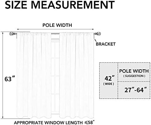Easy-Going Rod Pocket Blackout Curtains, 2 Panels 42x63in, Light Gray