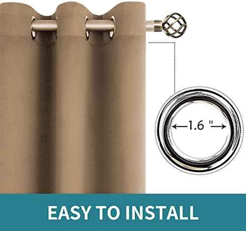BGment Taupe Blackout Curtains for Bedroom 72 Inch Long - 2 Panels