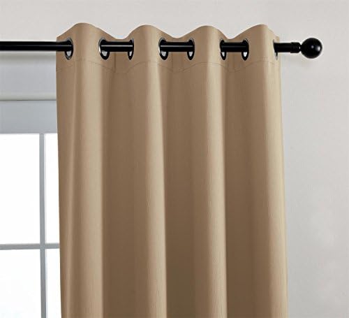 MIUCO Blackout Curtains Room Darkening Curtains Textured Grommet