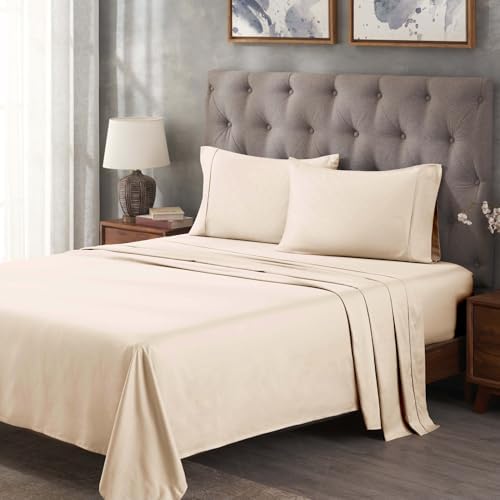 SUPERIOR Egyptian Cotton 300 Thread Count Bed Sheet Set, 2 Elastic