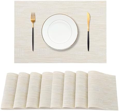 Wheat Placemats Set of 8 - Heat Resistant Non-Slip Place mats for