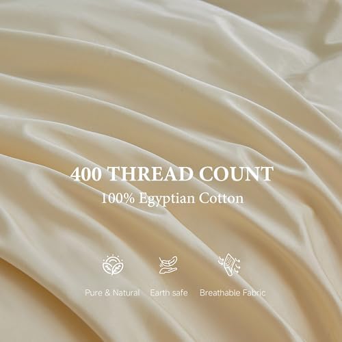 Simple&Opulence 100% Egyptian Cotton Duvet Cover Set 400 Thread Count