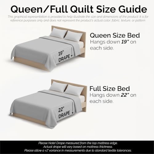 Quilts Queen Size with 2 Matching Quilted Pillow Shams, Dark Taupe