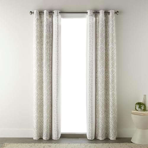 Grand Avenue Taupe Curtain, Grommet Light Filtering Window Curtains