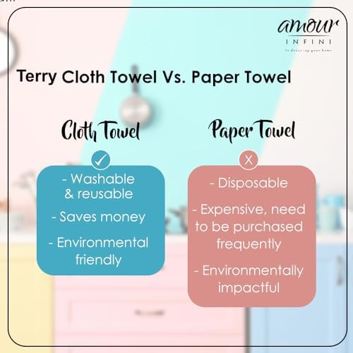 AMOUR INFINI Kitchen Towels Set of 4 - Highly Absorbent, Super Soft