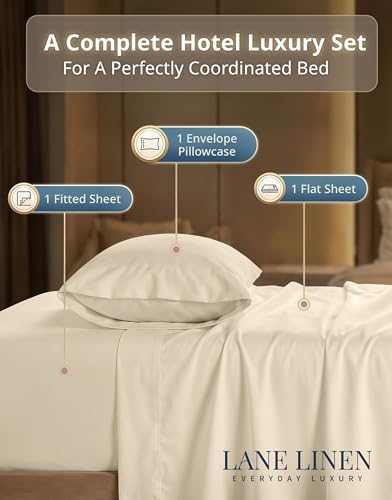 600TC 100% Long-Staple Cotton Twin Sheet Set - Premium Sateen Weave