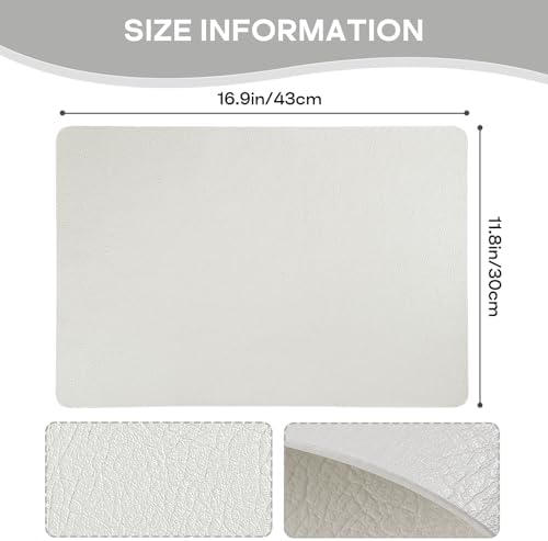 Faux Leather Placemats Set of 6, Washable Place Mats, Vinyl Placemats