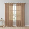 Rustic Tan Texture Sheer Curtains for Living Room 84 inch Length 2