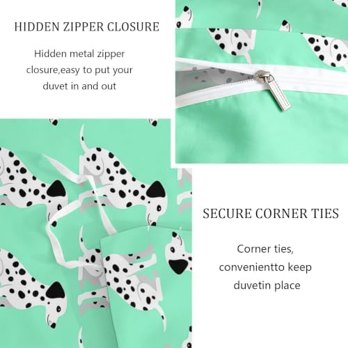 King Duvet Cover Set Soft Microfiber Animals Dalmatian
