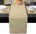Table Runner and Placemats Set of 6 Beige Woven Canvas Table Runner