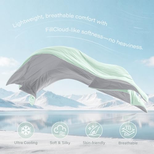 DOWNSTORIA Cooling Comforter Queen Size with Pillow Cases, Lightweight