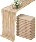 10 Pack Beige Cheesecloth Table Runners, 10FT (22×120 Inch) Boho Gauze