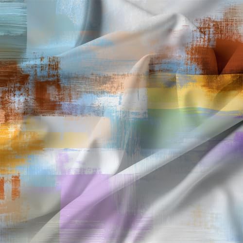 King Duvet Cover Set Soft Microfiber Abstract Patterns Light Color