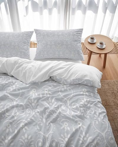 LooPoP Duvet Cover Set Full SizeBoho Floral Comforter Sets 3 Pieces