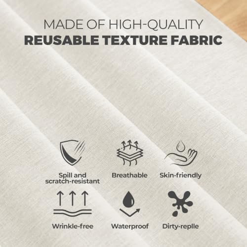 Decorelia Faux Linen Farmhouse Table Cloth 60"x104" for 6 ft Rectangle