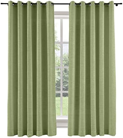 ChadMade Nature Color Linen Look Grommet Drape 63 Inches Long Curtian