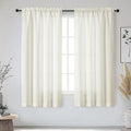 OWENIE Bob Ivory Linen Curtains 63 Inch Length 2 Panels Set for Living