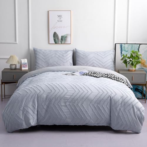 Boho Bedding Duvet Cover Set Wave Tufted Texture Comforter Cover with