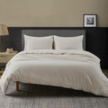 DAPU Linen Duvet Cover Queen, Washed Lightweight Bedding Set with