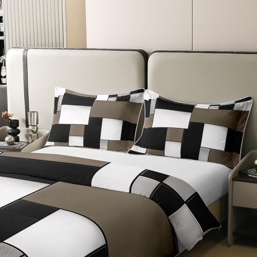 jejeloiu Geometric Duvet Cover 100% Cotton King Size Modern Art